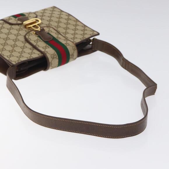 GUCCI GG Canvas Shoulder Bag Beige Gold - Picture 7 of 16